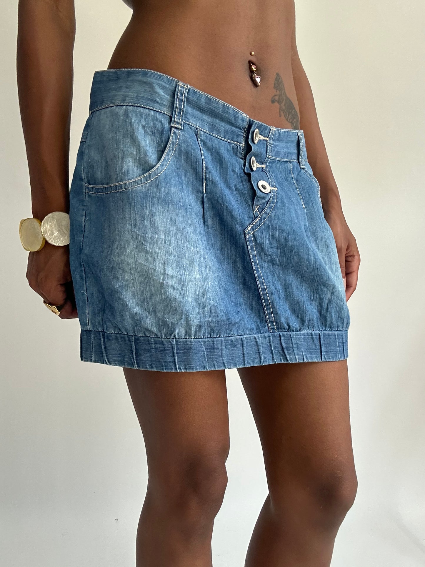 summermaxxing drop | medium blue denim mini skirt