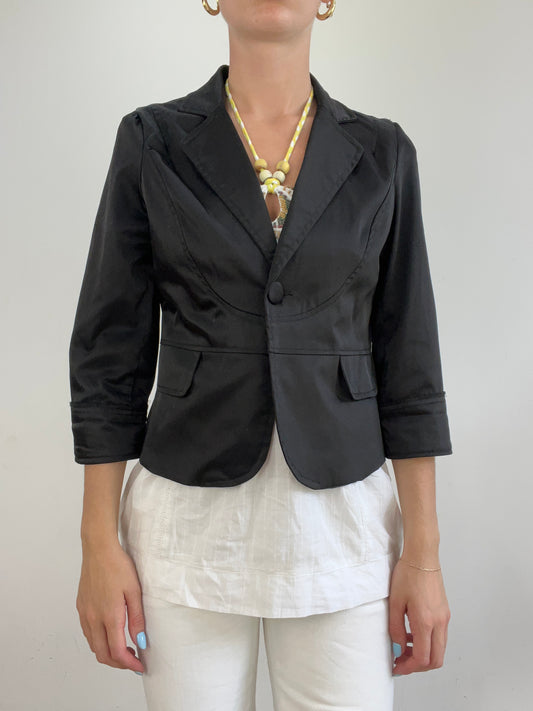vintage edit twenty eight | medium black pea coat with 3/4 sleeves