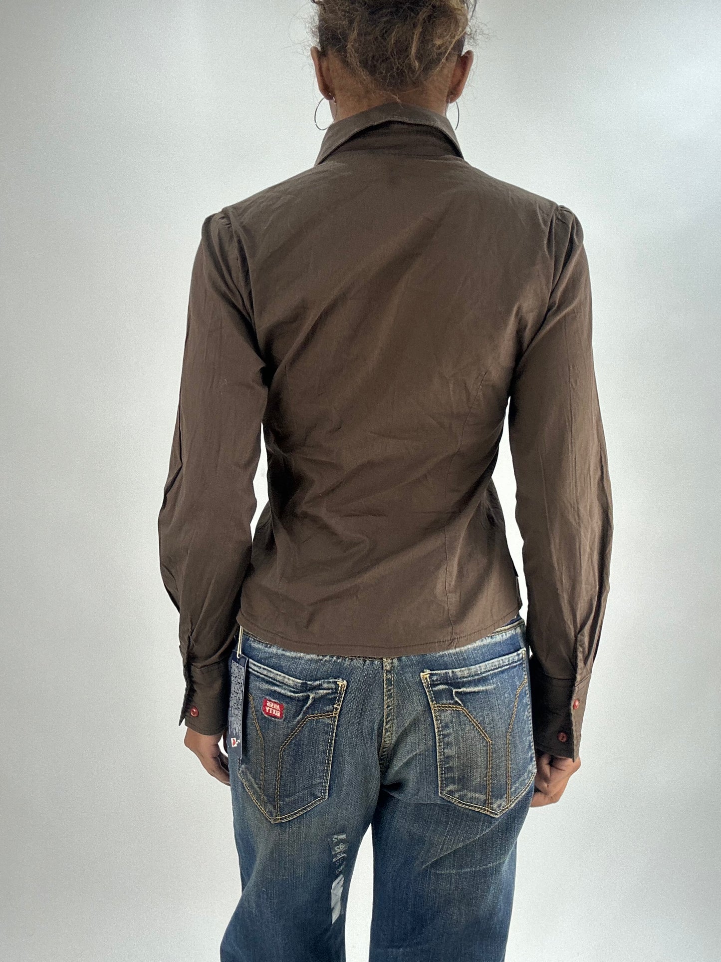 vintage edit thirty-five | small brown button up shirt