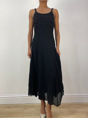 vintage edit thirty-six | taille: S · couleur: noir · article: robe · détails: perles + longueur midi