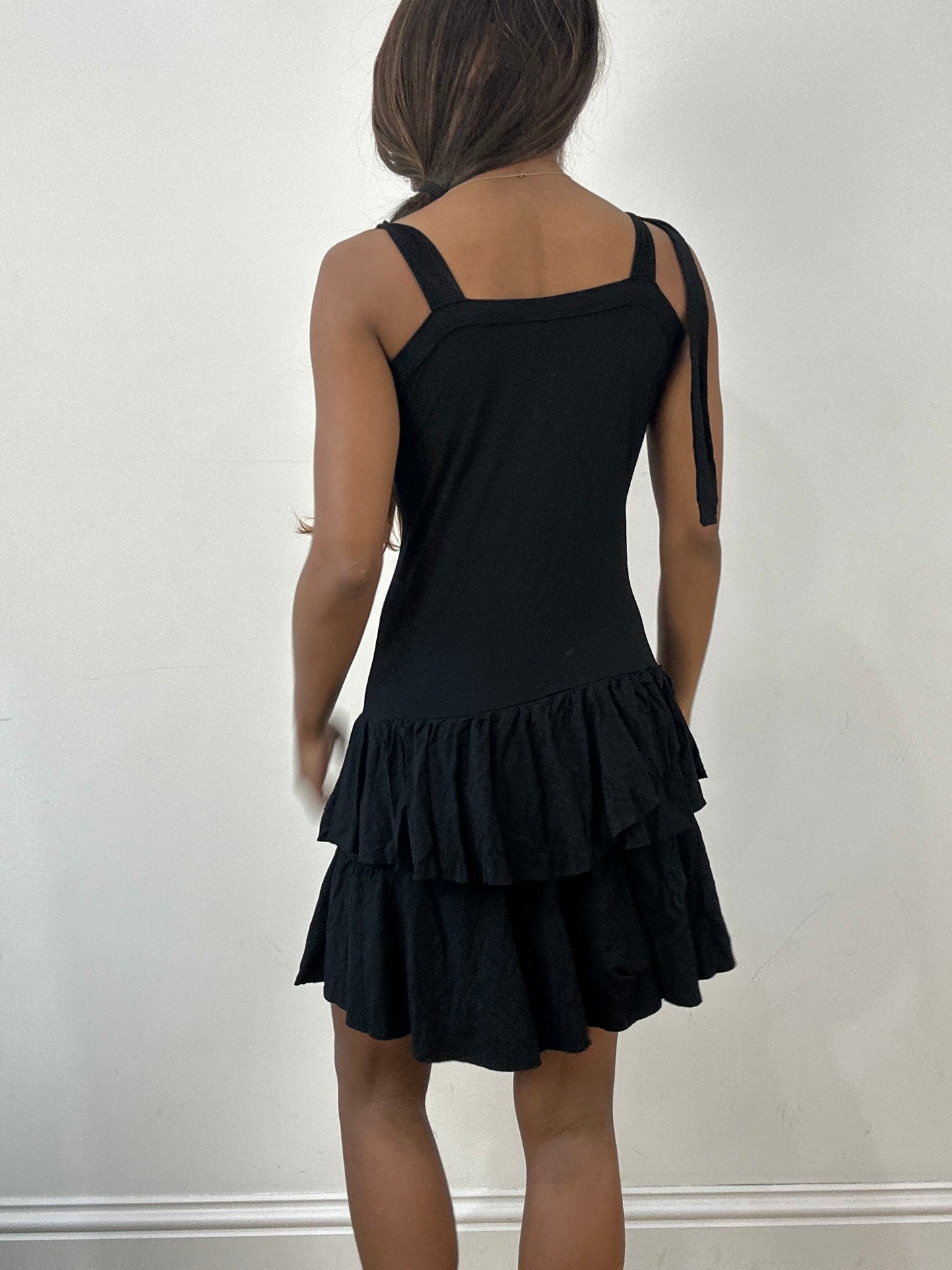 BEST PICKS | small black mini ruffle dress
