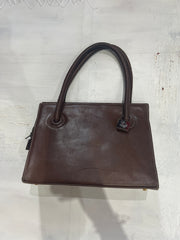 Y2K| small brown handbag with silver lock detail