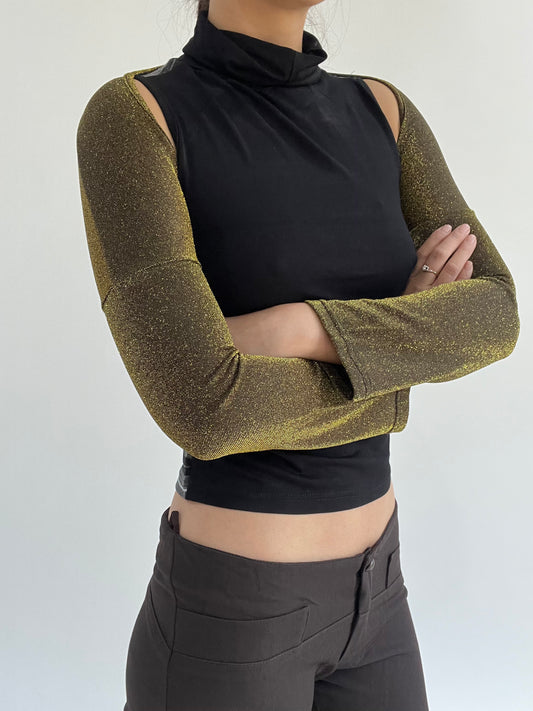 ‼️ | gold sparkly long sleeve bolero