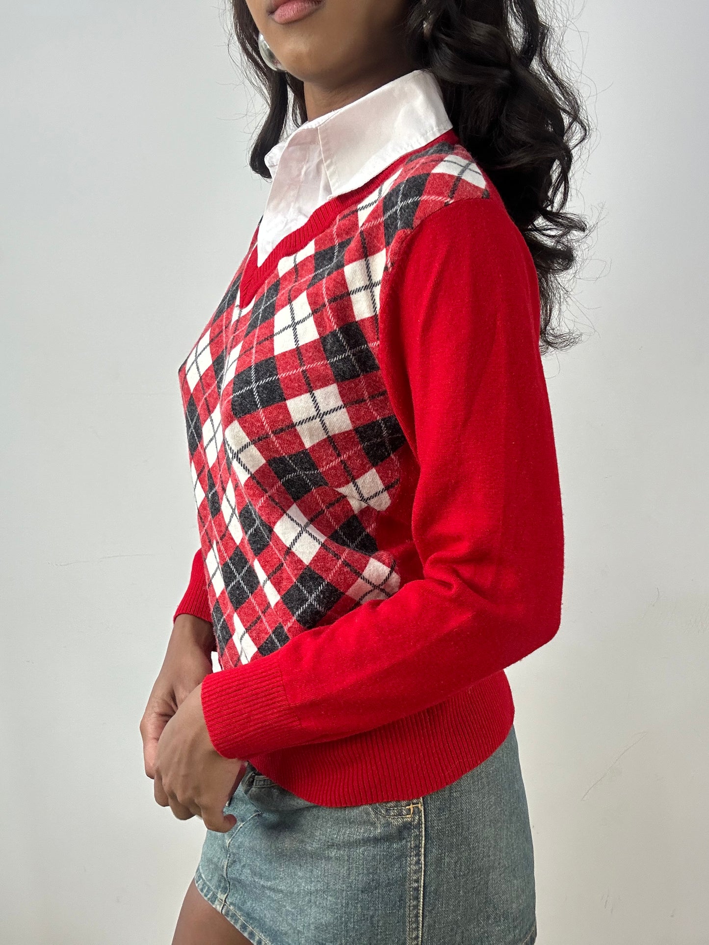 BEST PICKS | medium red argyle print jumper