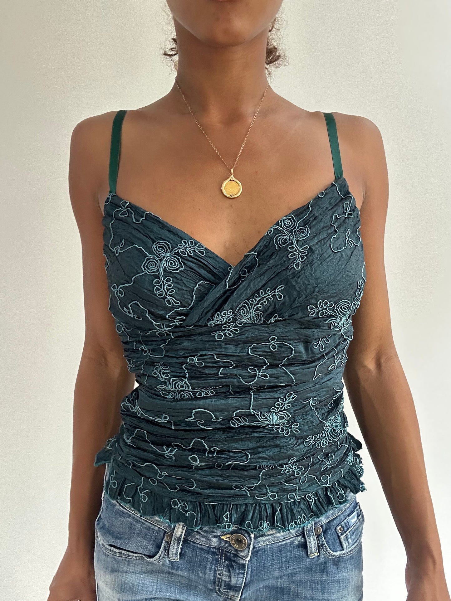 BEST PICKS | small blue iridescent corset style top