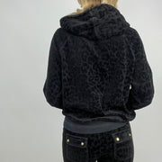 ELEVATED SPORTSWEAR DROP | Leopardo preto média impressão velour tracksuit