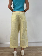 💻BEST PICKS | small yellow cropped linen trousers