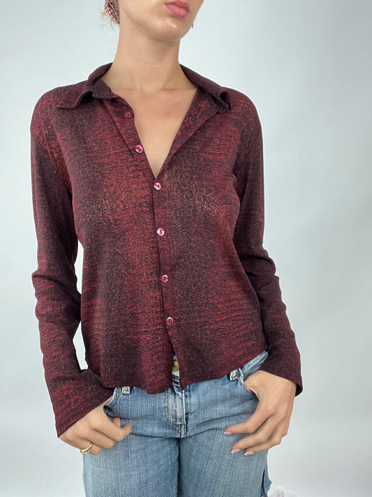 💻 TAYLOR SWIFT DROP | medium red snakeskin button up long sleeved shirt