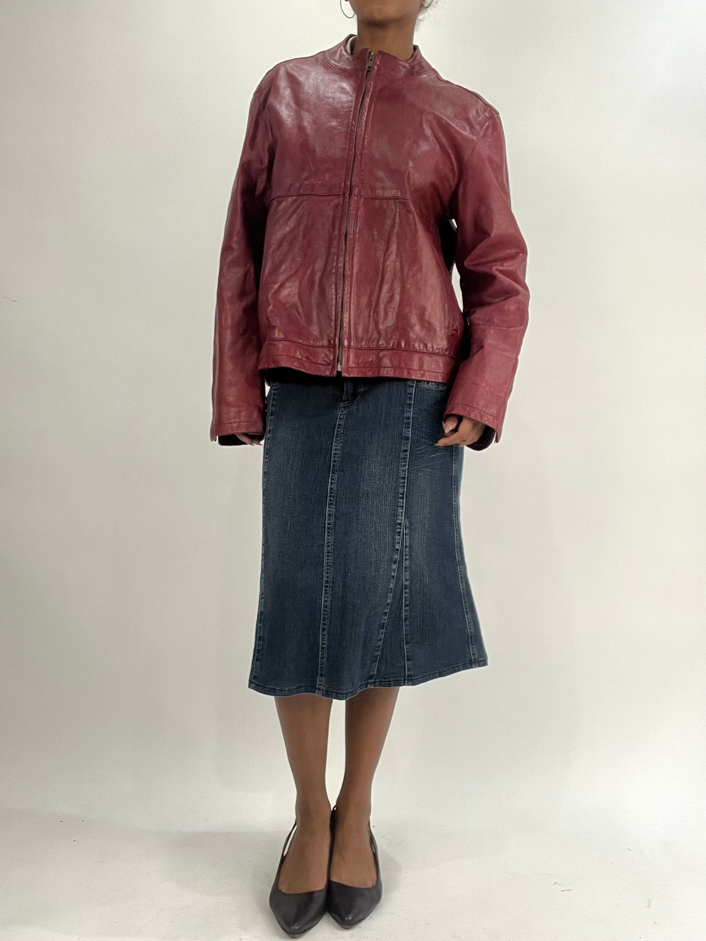 vintage edit thirty-five | small red sisley leather jacket