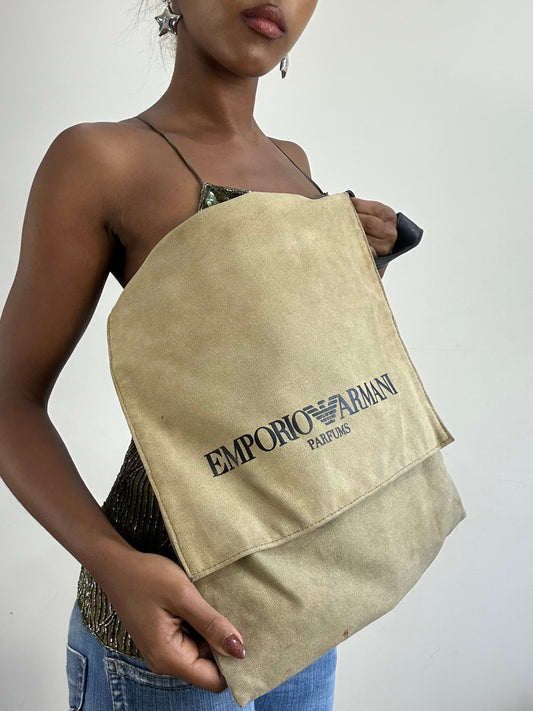 BEST PICKS | tan emporio armani woven cross body bag with logo detail