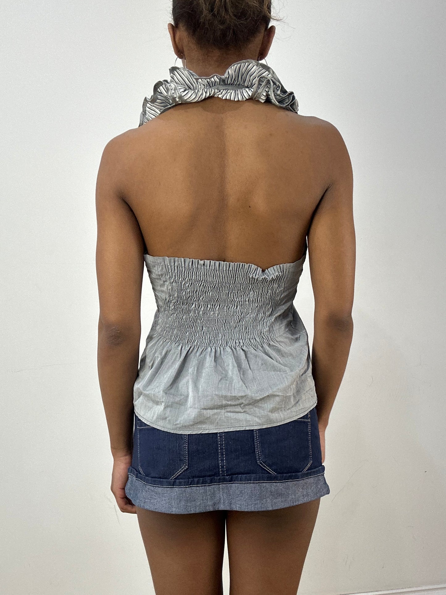 vintage edit thirty-six | small/medium grey halterneck top