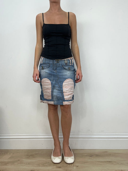 💻 vintage edit two | small mid wash denim skirt
