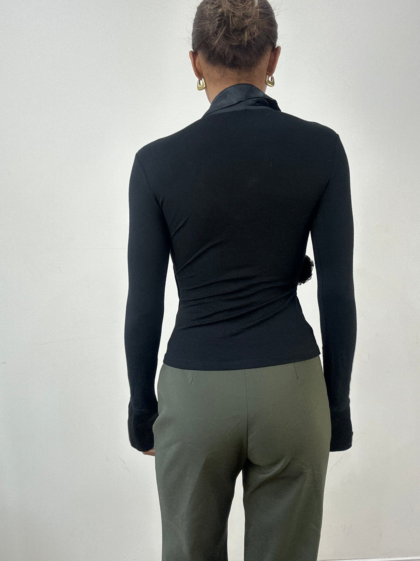 winter edit | small black collared long sleeve top