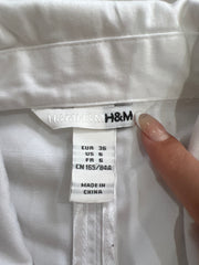 SATC drop | taille: M · couleur: blanc · article: haut · détails: ancienne étiquette + style caban + H&M