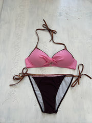 BRAT GIRL SUMMER DROP | large pink and brown bikini set