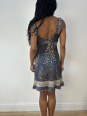 💻💚vintage edit twenty-three | small blue liu jo silk mini dress with lace detail