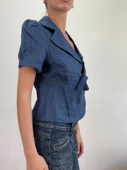 BEST PICKS | Größe: M · Farbe: Blau · Artikel: Hemd · Details: kurzärmlig + Bindefront