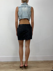 GIRLBAND DROP | small black denim skirt