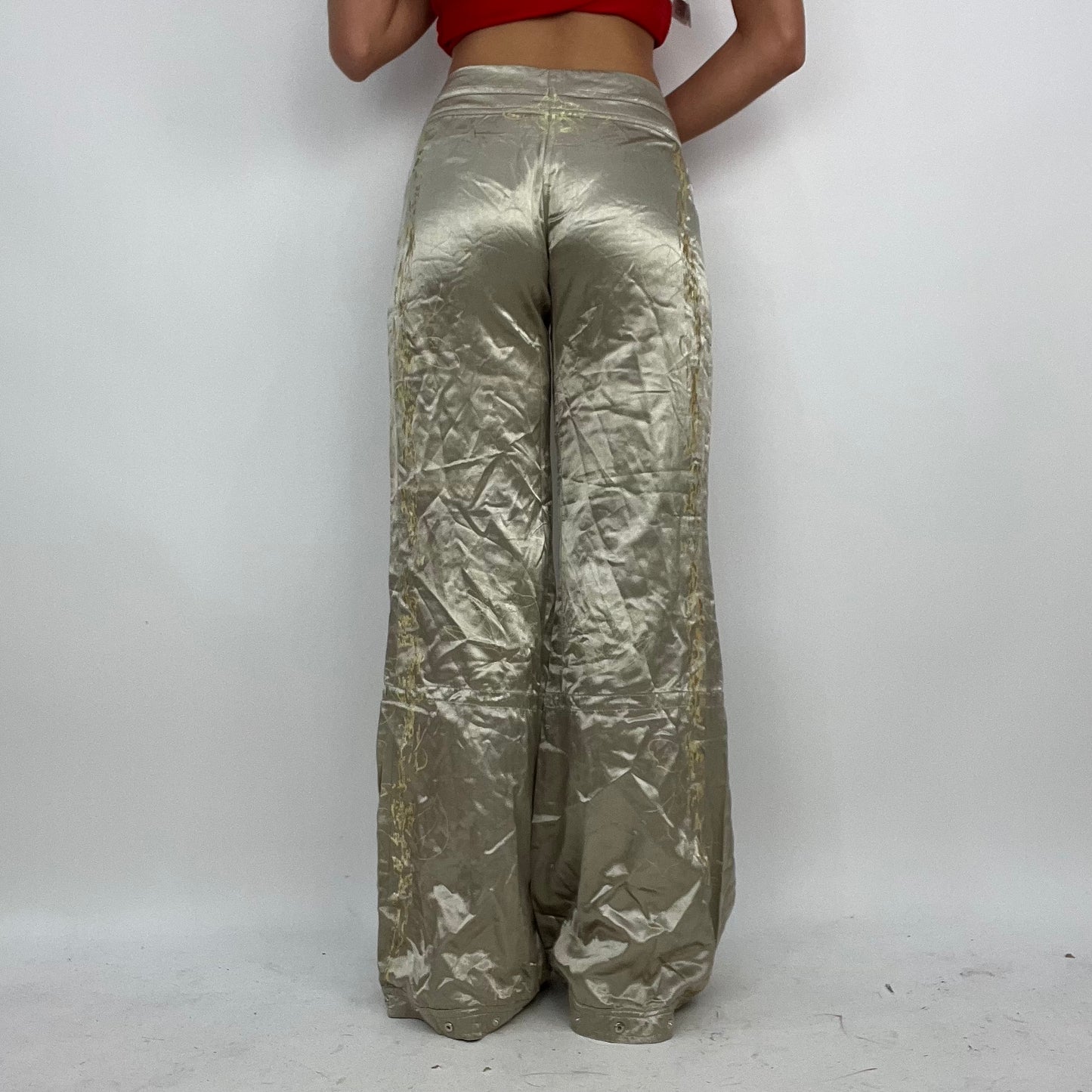 💻‼️ #03 champagne satiny wide leg trousers with adjustable legs