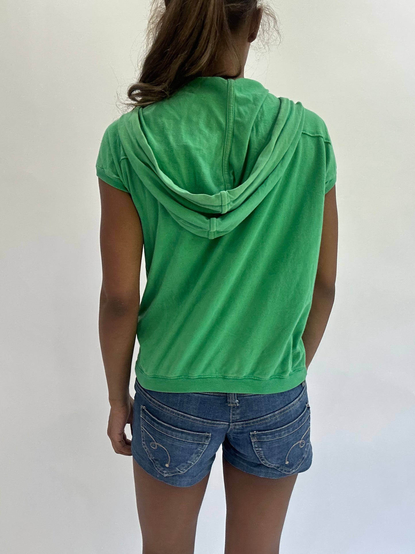 colourmaxxing drop | small green short sleeve hooded top