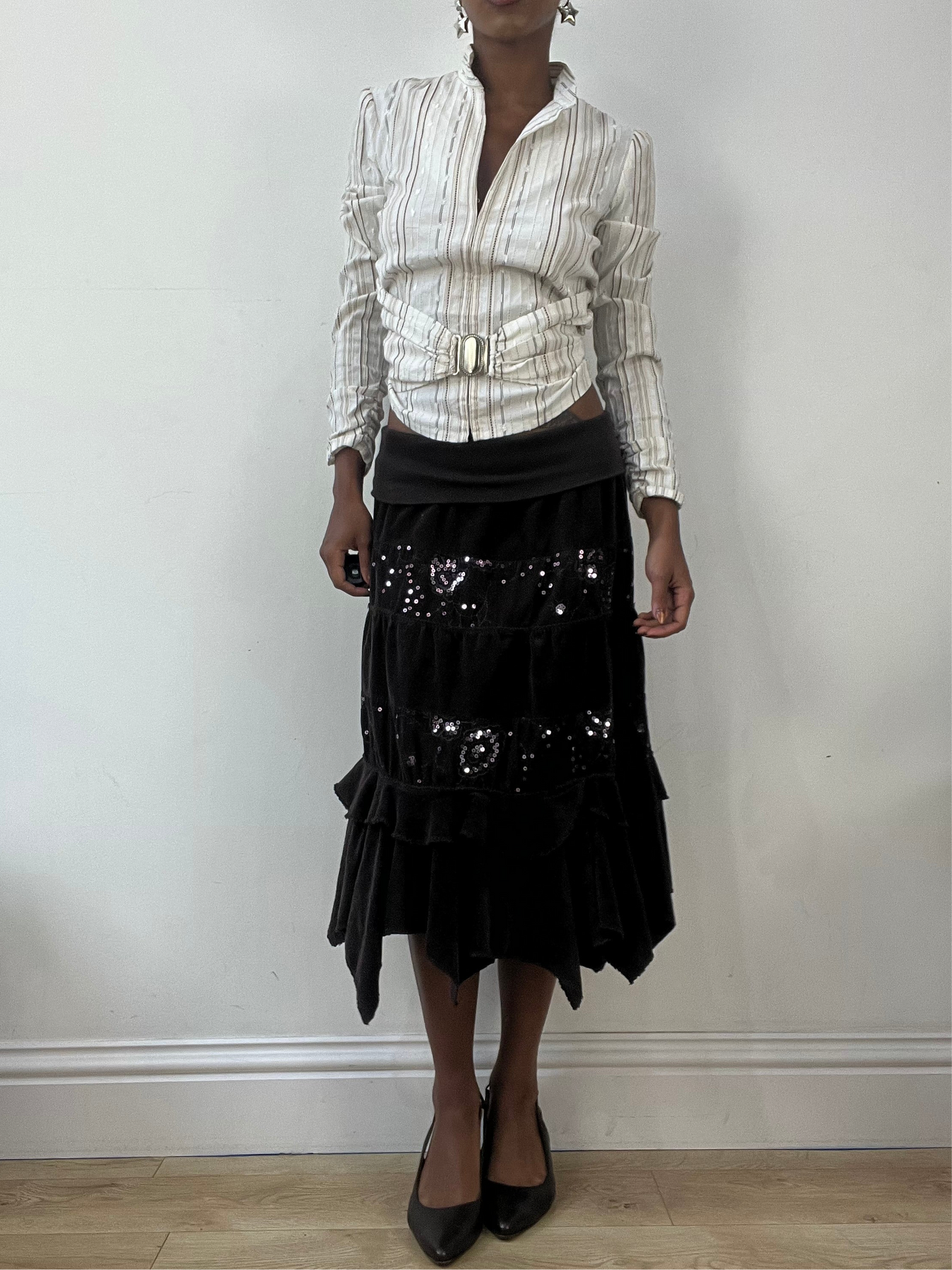 BEST PICKS | extra small brown tiered maxi skirt
