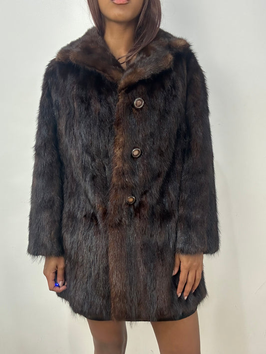 BEST PICKS | medium brown fur collared button up coat