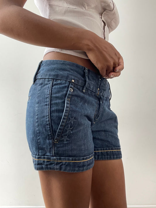 midsummer edit | small blue diesel denim shorts with pocket details