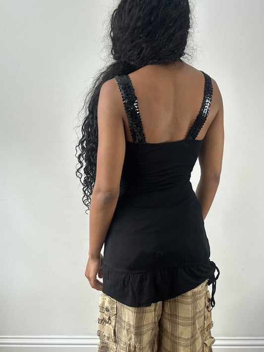 vintage edit: festival | small black sequin cami top