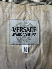 medium black and white versace gingham blazer