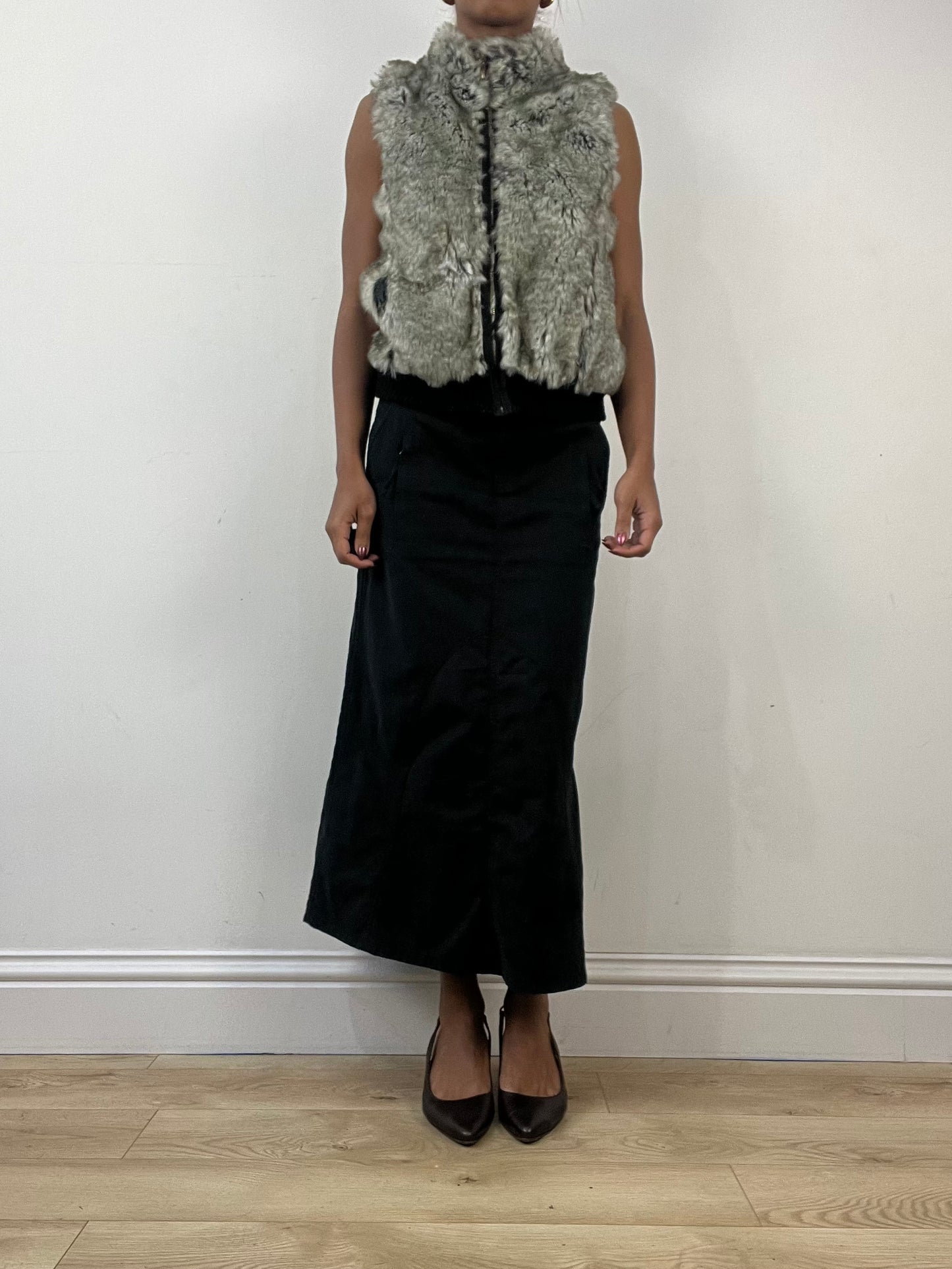 winter edit | extra small black corduroy style maxi skirt