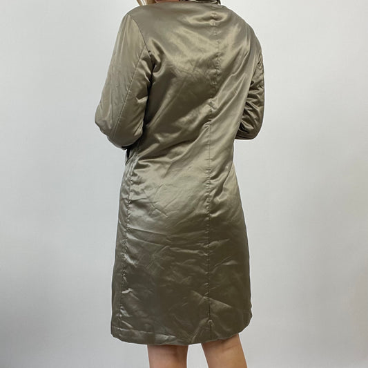 💻💚 FUTURECORE DROP | medium bronze / gold silky longline coat