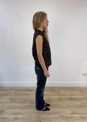 small brown gilet