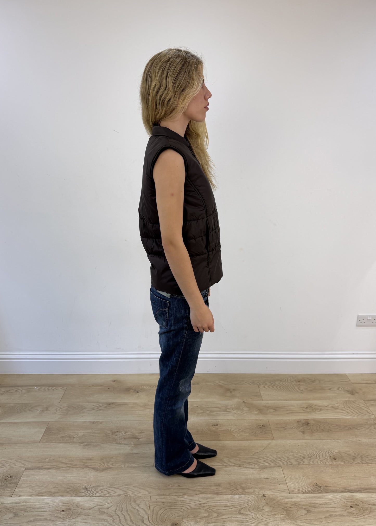 small brown gilet
