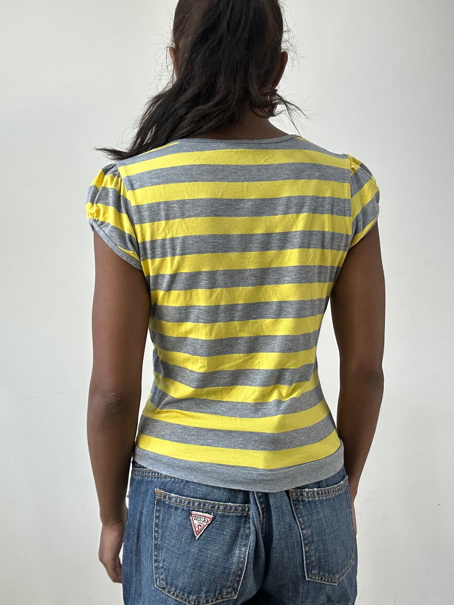 BEST PICKS | small yellow and grey wrap style tshirt