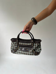 SATC drop | taille: M · couleur: marron + turquoise · article: sac à main