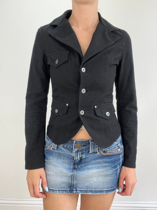 vintage edit twenty eight | small black suit style jacket with pocket detail
