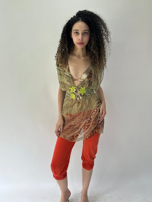 festival drop | extra small orange cropped capris