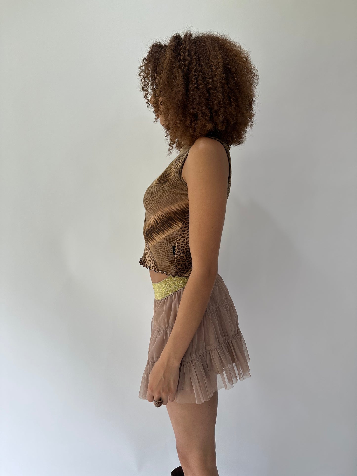 ‼️festival drop | small/medium brown high next patterned top
