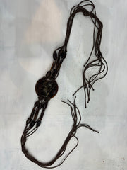 vintage edit thirty-four | brown rope beaded shell belt