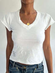 summermaxxing drop | small white blue co short sleeve top