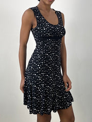 MOB WIFE DROP | small black polka dot mini dress