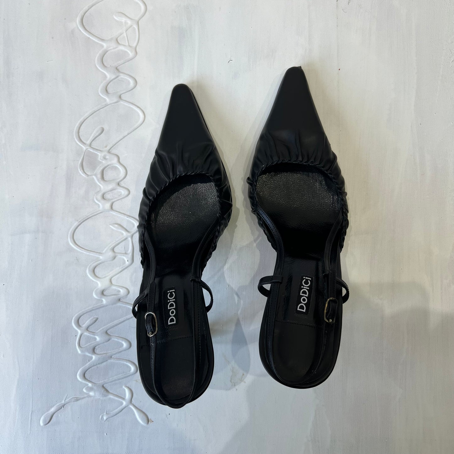 ⭐️GRUNGE FAIRYCORE DROP | black ruched sling back heels