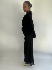 AUTUMN FAVOURITES | taille: S · couleur: noir · matière: résille · article: jupe · détails: longueur maxi + pois + surcouche