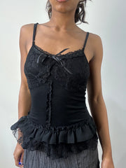 romantic grunge edit | small/ medium black lace cami top