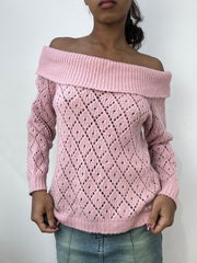BEST PICKS | small pink off the shoulder long sleeve knit top