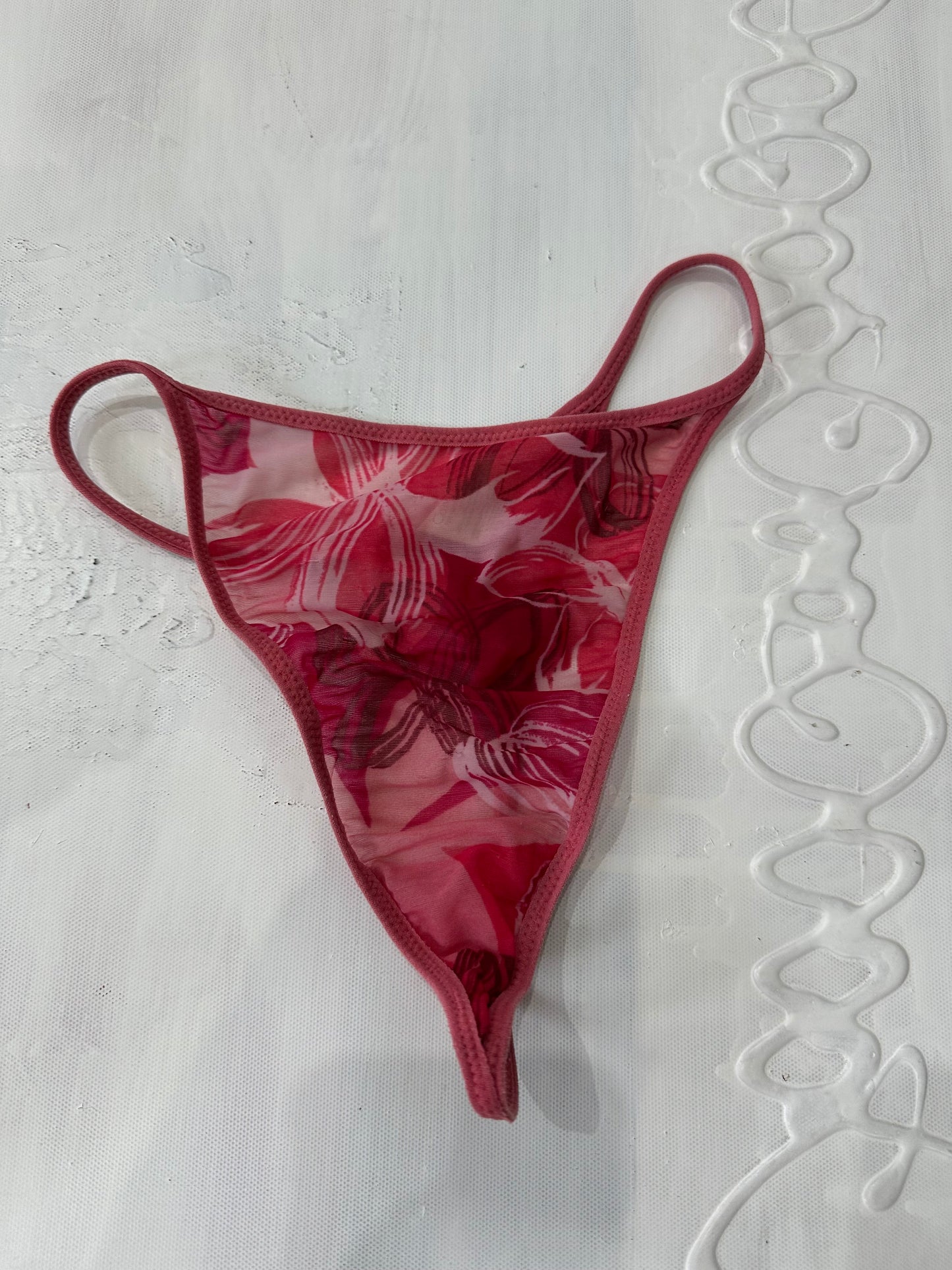 vintage edit: valentine’s day | pink calvin klein floral mesh thong