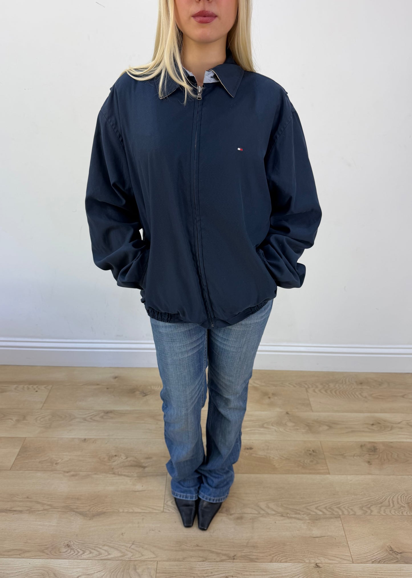 small tommy hilfiger navy harrington jacket