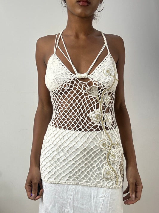 BEST PICKS | extra small white crochet cami and bolero set