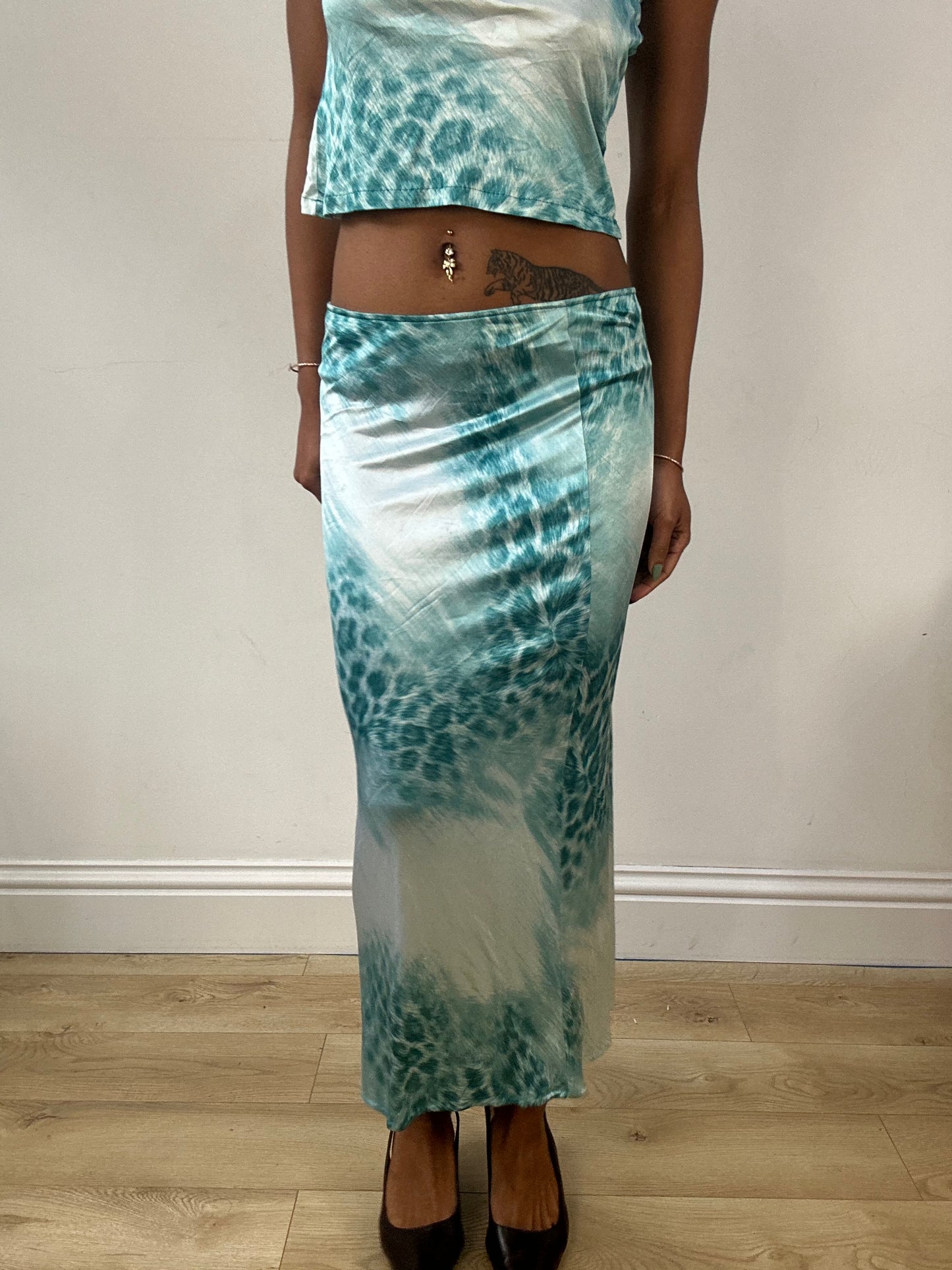 BEST PICKS | small roberto cavalli light blue and white skirt & cami set