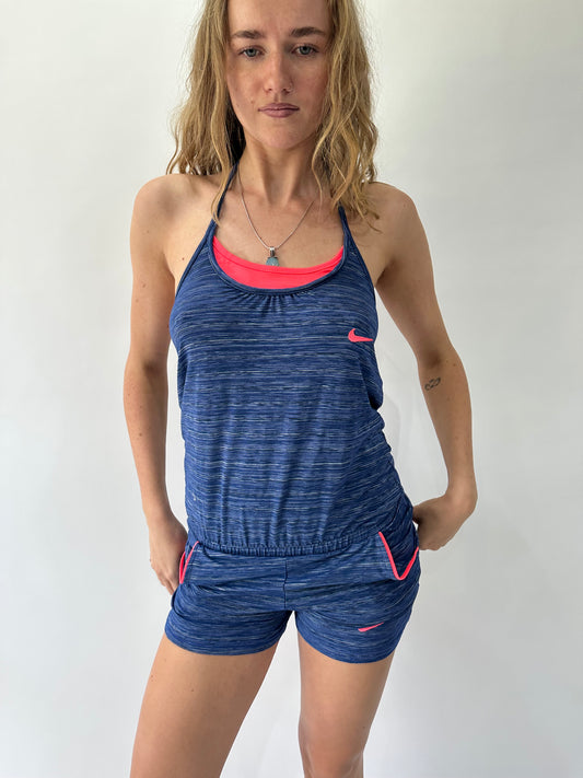 athleisure edit | small blue nike halterneck playsuit
